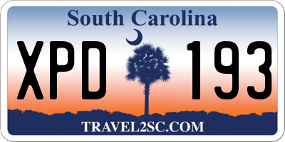 SC license plate XPD193