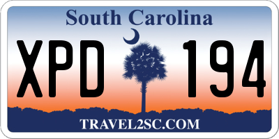 SC license plate XPD194