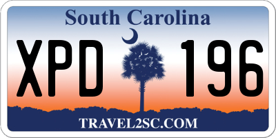 SC license plate XPD196
