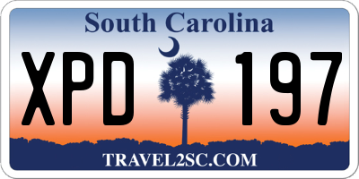 SC license plate XPD197