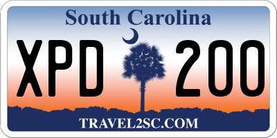 SC license plate XPD200