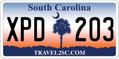 SC license plate XPD203