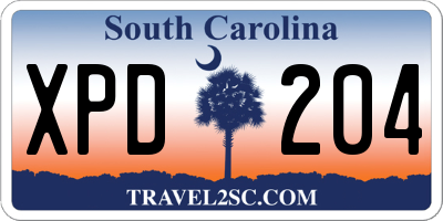 SC license plate XPD204