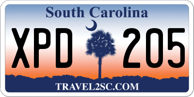 SC license plate XPD205