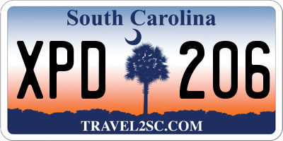 SC license plate XPD206