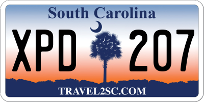 SC license plate XPD207