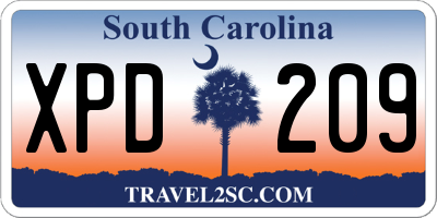 SC license plate XPD209