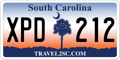SC license plate XPD212