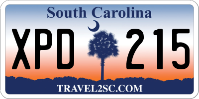 SC license plate XPD215