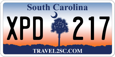 SC license plate XPD217