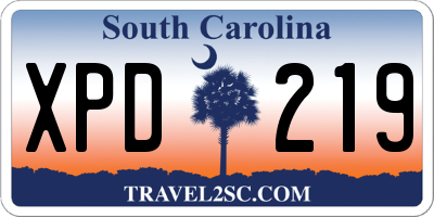 SC license plate XPD219
