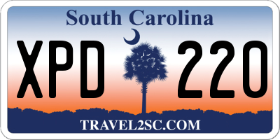 SC license plate XPD220