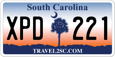 SC license plate XPD221
