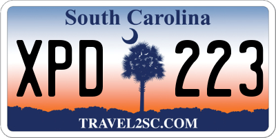 SC license plate XPD223