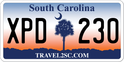 SC license plate XPD230