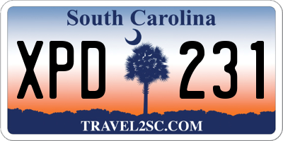 SC license plate XPD231