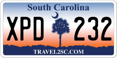 SC license plate XPD232