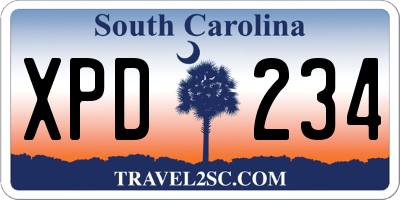SC license plate XPD234