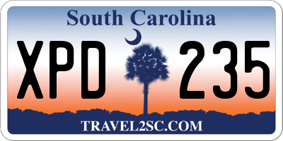 SC license plate XPD235
