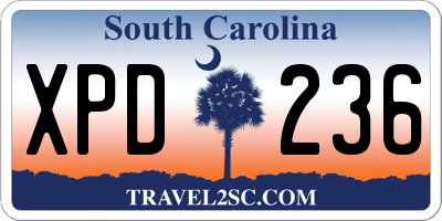 SC license plate XPD236