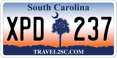 SC license plate XPD237