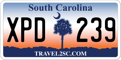 SC license plate XPD239