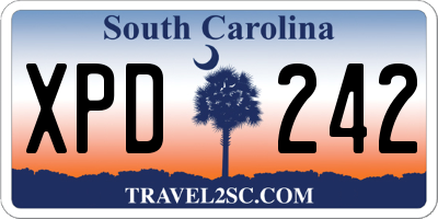 SC license plate XPD242