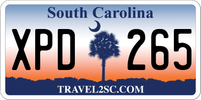 SC license plate XPD265