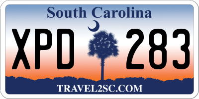 SC license plate XPD283