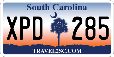SC license plate XPD285