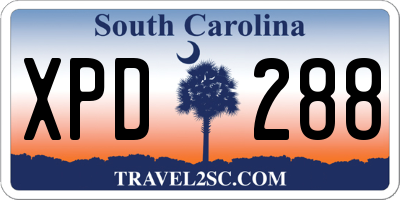 SC license plate XPD288