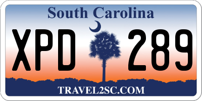 SC license plate XPD289