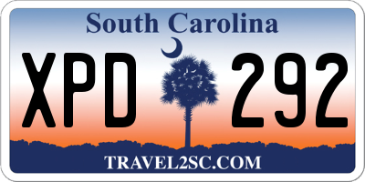 SC license plate XPD292