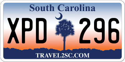SC license plate XPD296