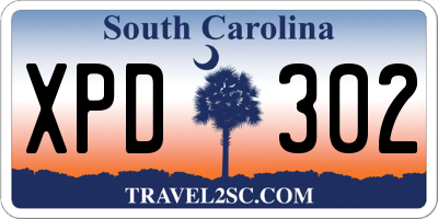 SC license plate XPD302