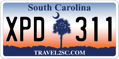 SC license plate XPD311