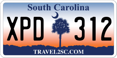 SC license plate XPD312
