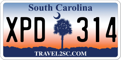 SC license plate XPD314