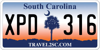 SC license plate XPD316