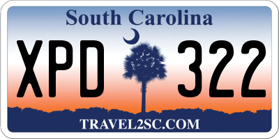 SC license plate XPD322