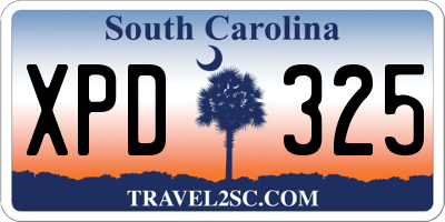 SC license plate XPD325