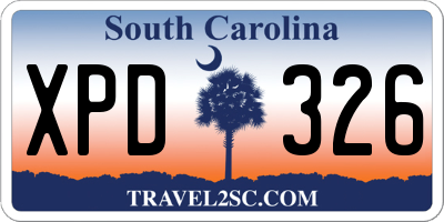 SC license plate XPD326