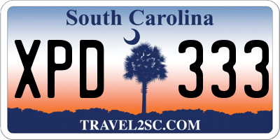 SC license plate XPD333