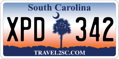 SC license plate XPD342