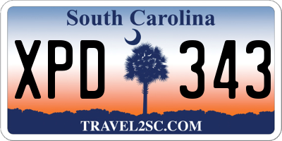 SC license plate XPD343