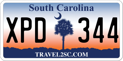 SC license plate XPD344
