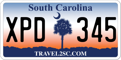 SC license plate XPD345