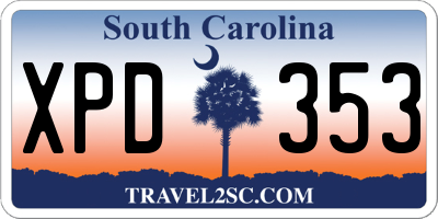 SC license plate XPD353