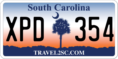 SC license plate XPD354