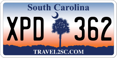 SC license plate XPD362